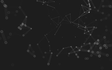 Çokgen alanı düşük Poli koyu arka plan, 3d render