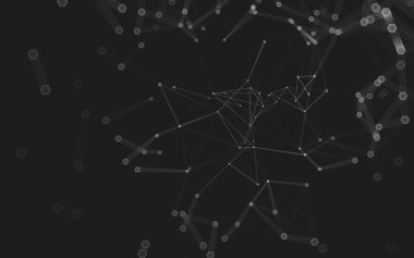 Çokgen alanı düşük Poli koyu arka plan, 3d render