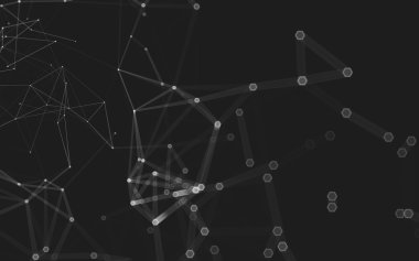 Çokgen alanı düşük Poli koyu arka plan, 3d render