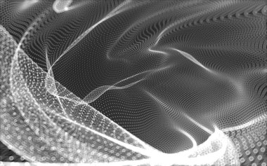 Çokgen alanı düşük Poli koyu arka plan, 3d render