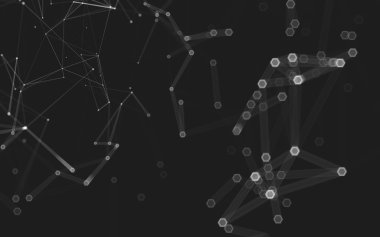 Çokgen alanı düşük Poli koyu arka plan, 3d render