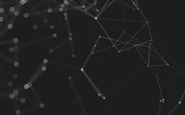 Çokgen alanı düşük Poli koyu arka plan, 3d render