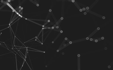 Çokgen alanı düşük Poli koyu arka plan, 3d render