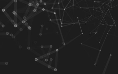 Çokgen alanı düşük Poli koyu arka plan, 3d render