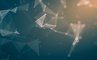 Çokgen alanı düşük Poli koyu arka plan, 3d render