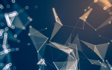 Çokgen alanı düşük Poli koyu arka plan, 3d render