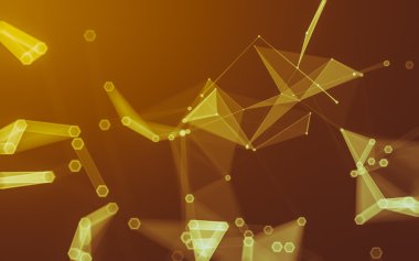 Çokgen alanı düşük Poli koyu arka plan, 3d render