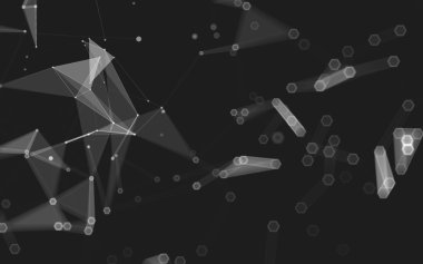 Çokgen alanı düşük Poli koyu arka plan, 3d render