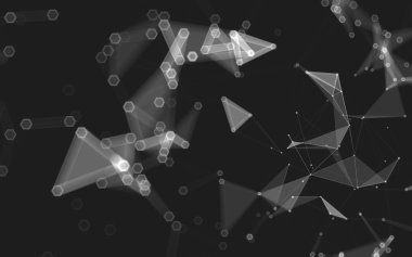 Çokgen alanı düşük Poli koyu arka plan, 3d render