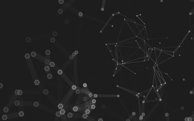 Çokgen alanı düşük Poli koyu arka plan, 3d render