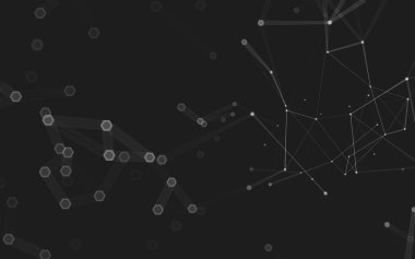 Çokgen alanı düşük Poli koyu arka plan, 3d render