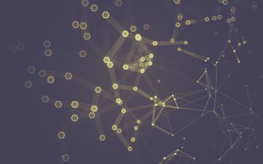 Çokgen alanı düşük Poli koyu arka plan, 3d render