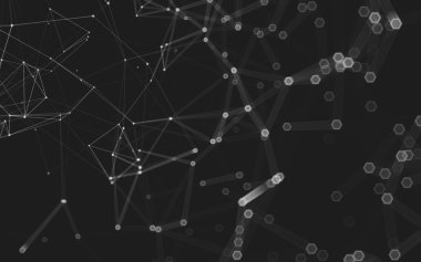 Çokgen alanı düşük Poli koyu arka plan, 3d render