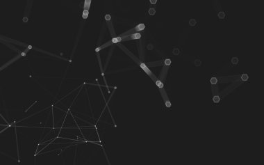 Çokgen alanı düşük Poli koyu arka plan, 3d render