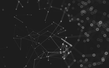 Çokgen alanı düşük Poli koyu arka plan, 3d render