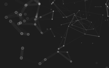 Çokgen alanı düşük Poli koyu arka plan, 3d render