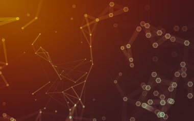 Çokgen alanı düşük Poli koyu arka plan, 3d render