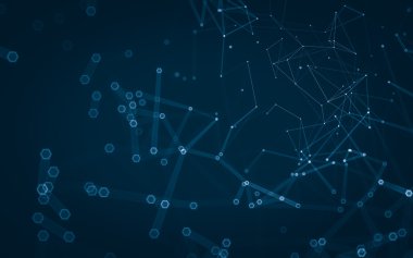 Çokgen alanı düşük Poli koyu arka plan, 3d render