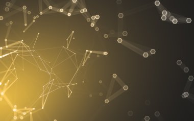 Çokgen alanı düşük Poli koyu arka plan, 3d render