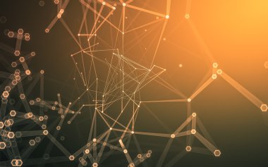 Çokgen alanı düşük Poli koyu arka plan, 3d render