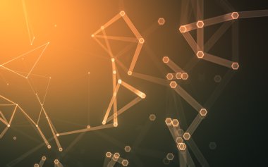 Çokgen alanı düşük Poli koyu arka plan, 3d render