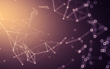 Çokgen alanı düşük Poli koyu arka plan, 3d render