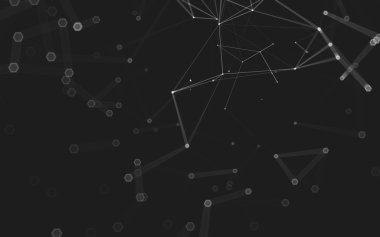 Çokgen alanı düşük Poli koyu arka plan, 3d render