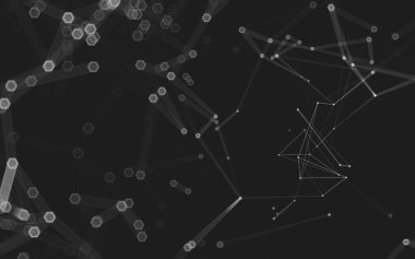 Çokgen alanı düşük Poli koyu arka plan, 3d render