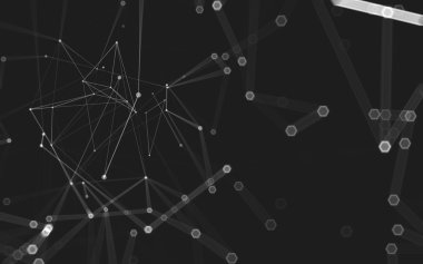 Çokgen alanı düşük Poli koyu arka plan, 3d render