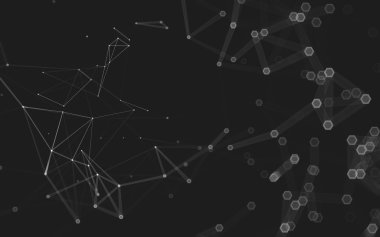 Çokgen alanı düşük Poli koyu arka plan, 3d render