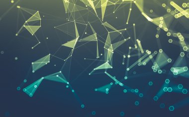 Çokgen alanı düşük Poli koyu arka plan, 3d render