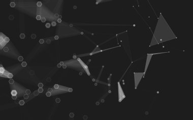 Çokgen alanı düşük Poli koyu arka plan, 3d render