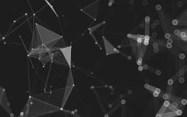 Çokgen alanı düşük Poli koyu arka plan, 3d render