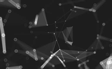 Çokgen alanı düşük Poli koyu arka plan, 3d render