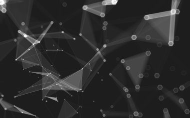 Çokgen alanı düşük Poli koyu arka plan, 3d render