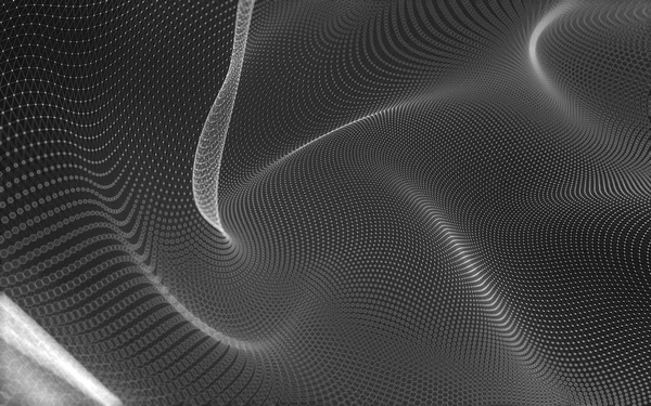Astratto spazio poligonale basso poli sfondo scuro, rendering 3d — Foto Stock