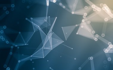 Çokgen alanı düşük Poli koyu arka plan, 3d render