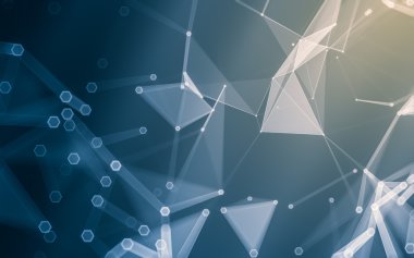 Çokgen alanı düşük Poli koyu arka plan, 3d render