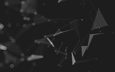 Çokgen alanı düşük Poli koyu arka plan, 3d render