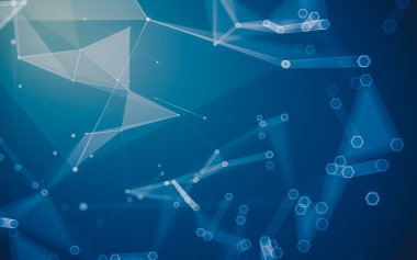 Çokgen alanı düşük Poli koyu arka plan, 3d render