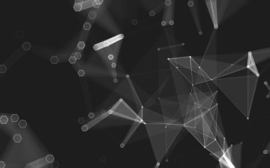 Çokgen alanı düşük Poli koyu arka plan, 3d render