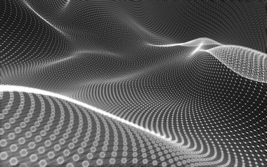 Çokgen alanı düşük Poli koyu arka plan, 3d render