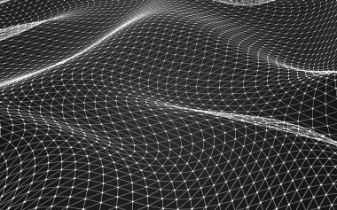 Çokgen alanı düşük Poli koyu arka plan, 3d render