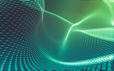 Çokgen alanı düşük Poli koyu arka plan, 3d render