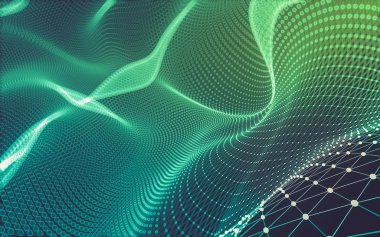 Çokgen alanı düşük Poli koyu arka plan, 3d render