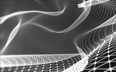 Çokgen alanı düşük Poli koyu arka plan, 3d render