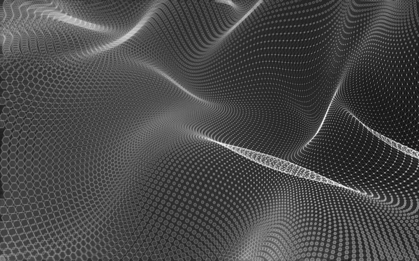 Abstraktní polygonální prostor nízké poly tmavé pozadí, 3d vykreslování — Stock fotografie