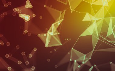 Çokgen alanı düşük Poli koyu arka plan, 3d render