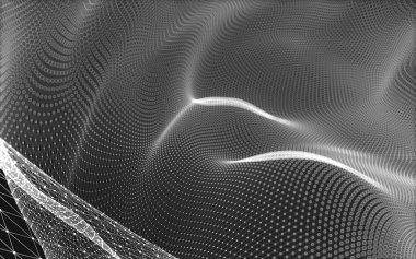 Çokgen alanı düşük Poli koyu arka plan, 3d render