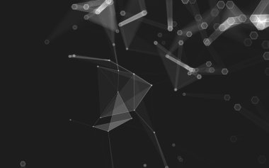 Çokgen alanı düşük Poli koyu arka plan, 3d render